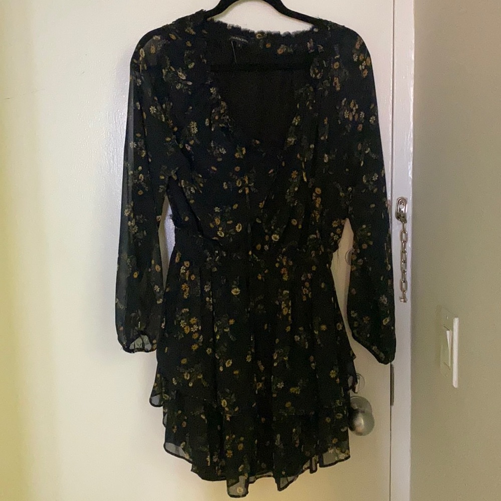 Olivaceous L floral dress